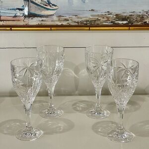 Godinger Shannon South Beach Palm Tree crystal goblets. A set of 4  goblets